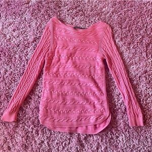 Ralph Lauren Vibrant Pink Cable Knit Sweater